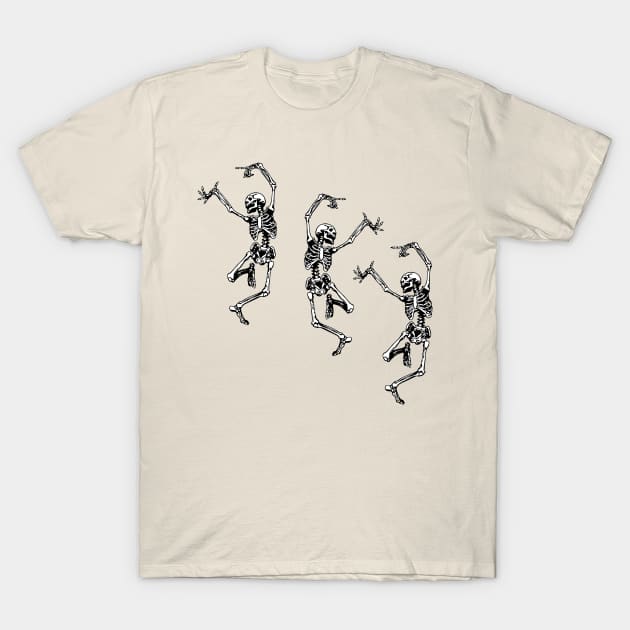 Dance with Death Skeleton Dancing Halloween T-Shirt by Burblues